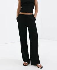 Mango Women's Straight Mid-Rise Pants