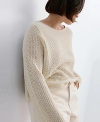 Mango Women's Open-Knit Lurex Sweater