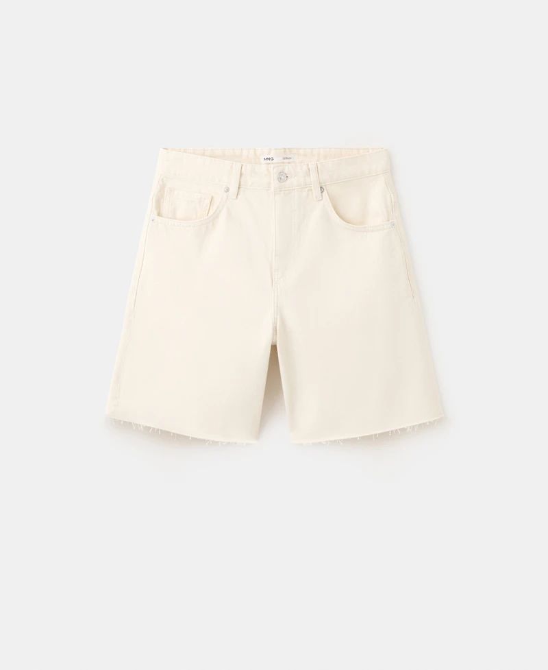 Mango Women's Straight Low-Rise Denim Bermuda Shorts