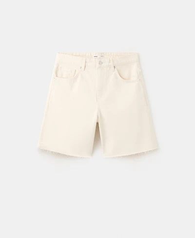 Mango Women's Straight Low-Rise Denim Bermuda Shorts