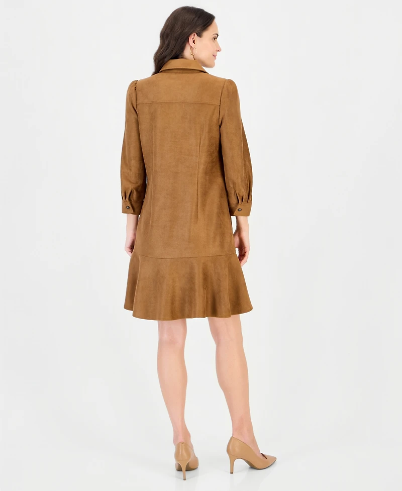 Robbie Bee Petite Faux-Leather Shift Dress