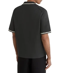 Reiss Men's Folia Floral-Embroidered Knitted Shirt