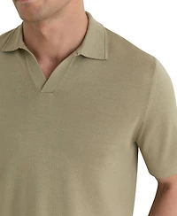 Reiss Men's Duchie Merino Wool Open-Collar Polo Shirt