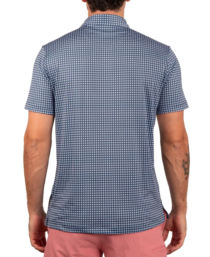 TailorByrd Men's Square Geo Performance Polo