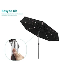 Sonkuki Enhance Your Outdoor Oasis with 10Feet Led 3-layer Patio Umbrella - Stylish, Durable, and Sun-Protective!