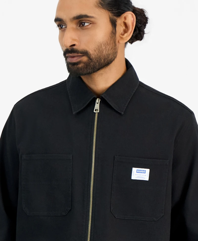 Hugo by Boss Men's Ekyzone Heavy Cotton Canvas Zip-Closure Shirt Jacket