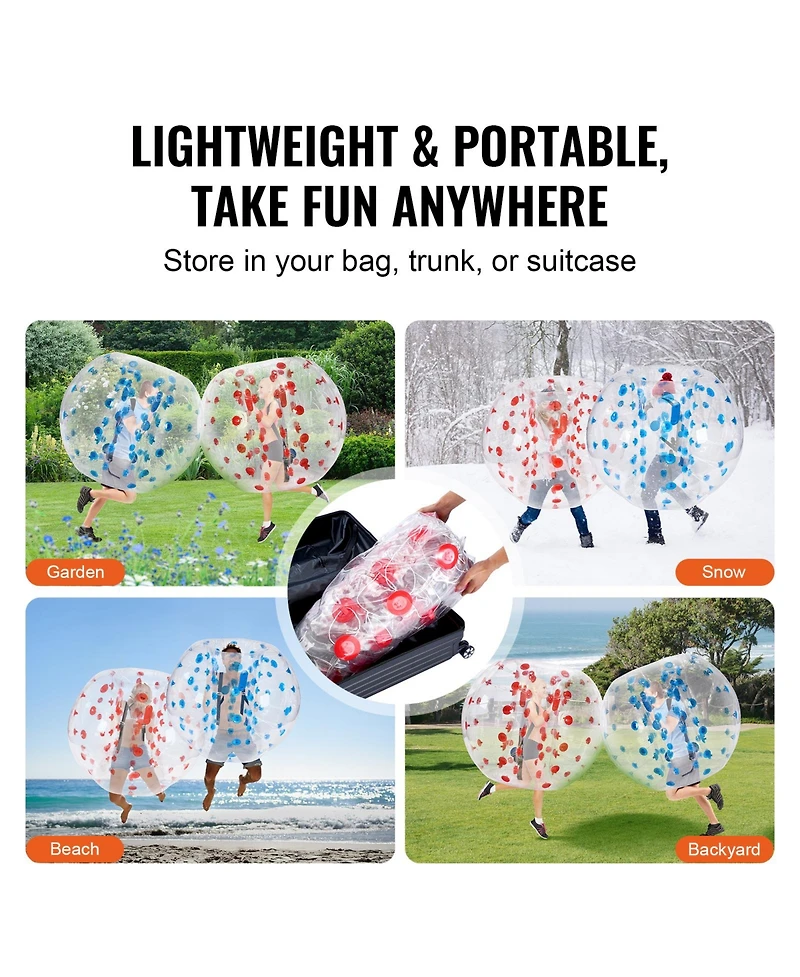 Vevor Inflatable Bumper Balls 2-Pack Sumo Zorb Balls for Teens and Adults