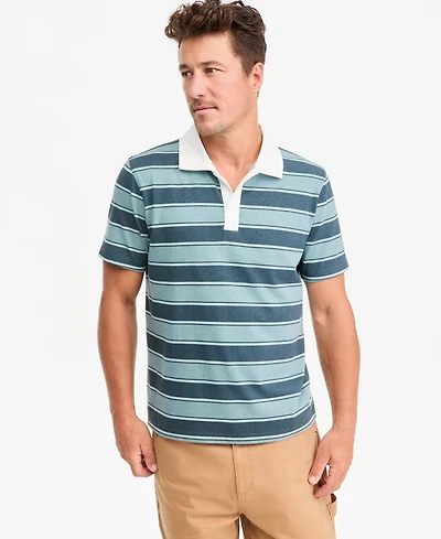 Sun + Stone Men's Short-Sleeve Striped Rugby Shirt, Macy's Exclusive