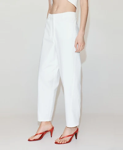 Mango Women's High-Waisted Balloon Pants