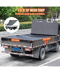 Vevor Dump Truck Tarp Mesh Tarp Pvc 18oz Double Pocket Trailer Shade