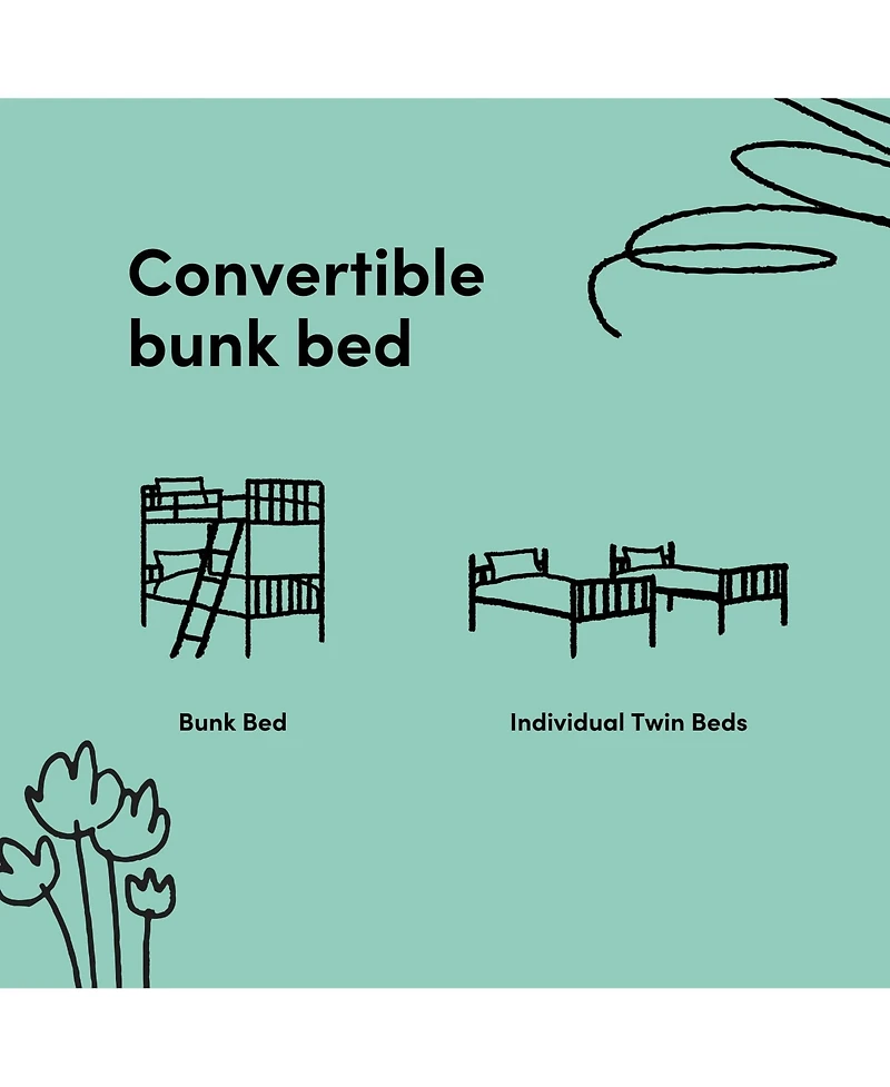 Storkcraft Long Horn Twin-Over-Twin Bunk Bed (Hazelnut)