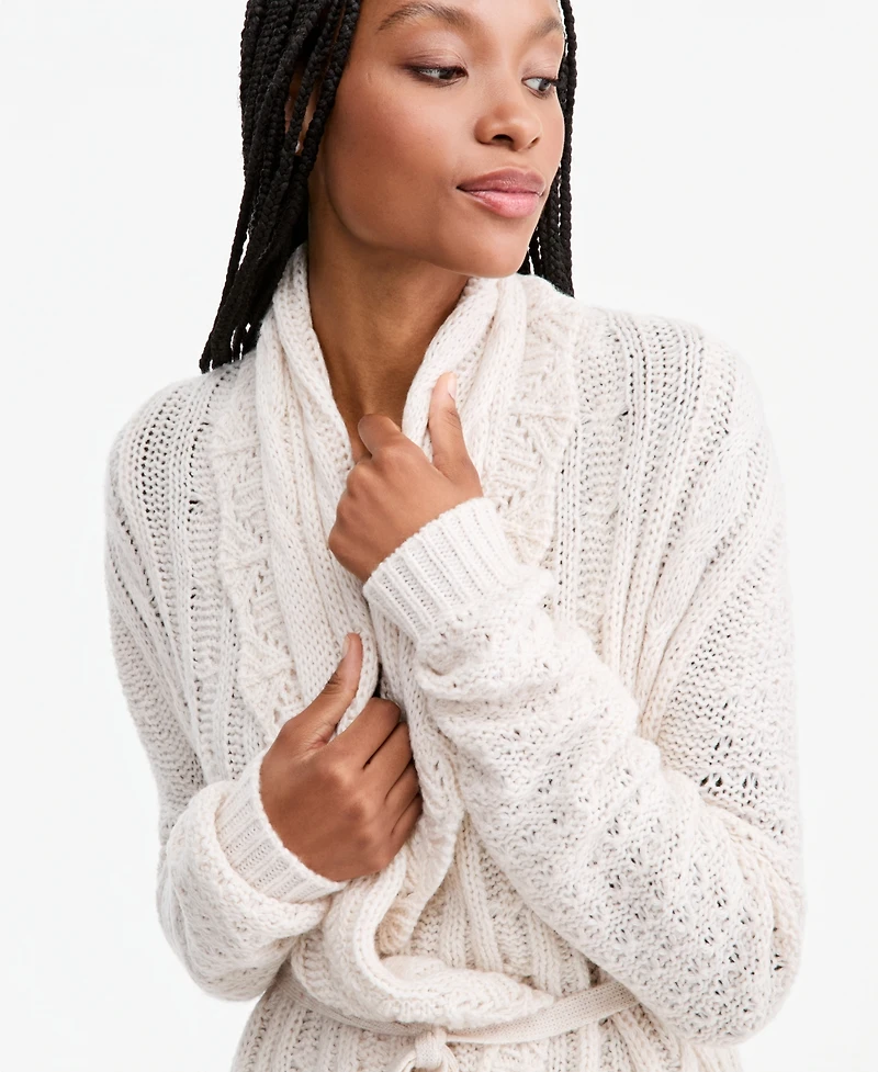 And Now This Women's Petite Tie-Waist Pointelle Cardigan, Macy's Exclusive