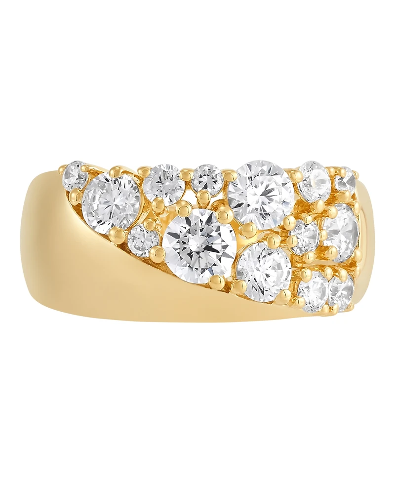 Macy's Lab-Grown White Sapphire (2 ct. t.w.) Band Ring in 14k Yellow Gold-Plated Sterling Silver