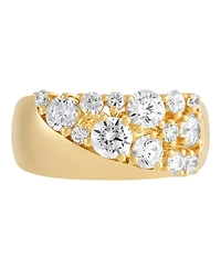 Macy's Lab-Grown White Sapphire (2 ct. t.w.) Band Ring in 14k Yellow Gold-Plated Sterling Silver