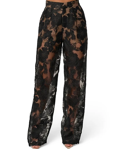 Jluxlabel Women's Organza Floral Pant