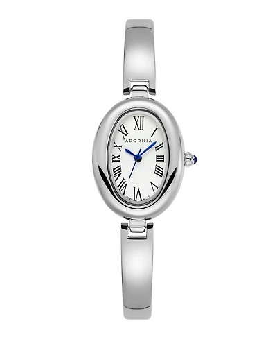 Adornia Women's Silver York White Face Watch