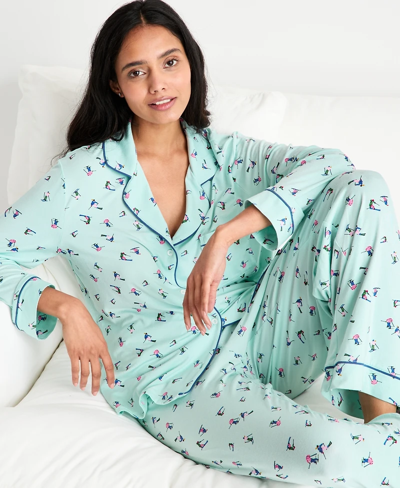 State of Day Women's Packaged Notched-Collar Pajama Set Xs-3X, Created for Macy's