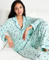 State of Day Women's Packaged Notched-Collar Pajama Set Xs-3X, Created for Macy's