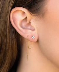 Girls Crew Crystal Blue Blossom Threader Earrings