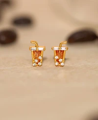 Girls Crew Crystal Iced Coffee Stud Earrings