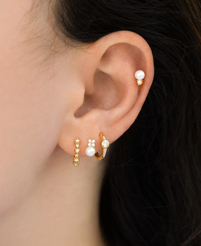 Girls Crew Crystal Cozumel Imitation Pearl Earring Set