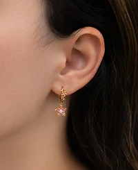 Girls Crew Crystal Disney Princess Mulan Flower Hoop Earrings