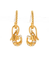 Girls Crew Crystal Shrimp Basket Detachable Hoop Earrings