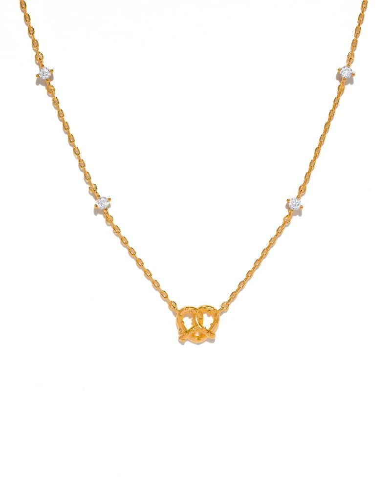 Girls Crew Crystal Salted Pretzel Necklace
