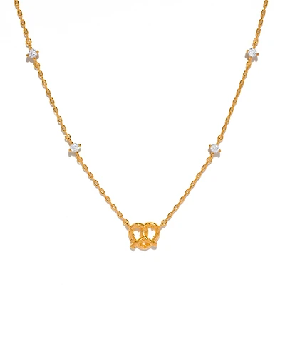 Girls Crew Crystal Salted Pretzel Necklace