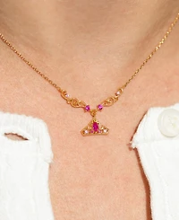 Girls Crew Crystal Disney Princess Sleeping Beauty Aurora Crown Necklace