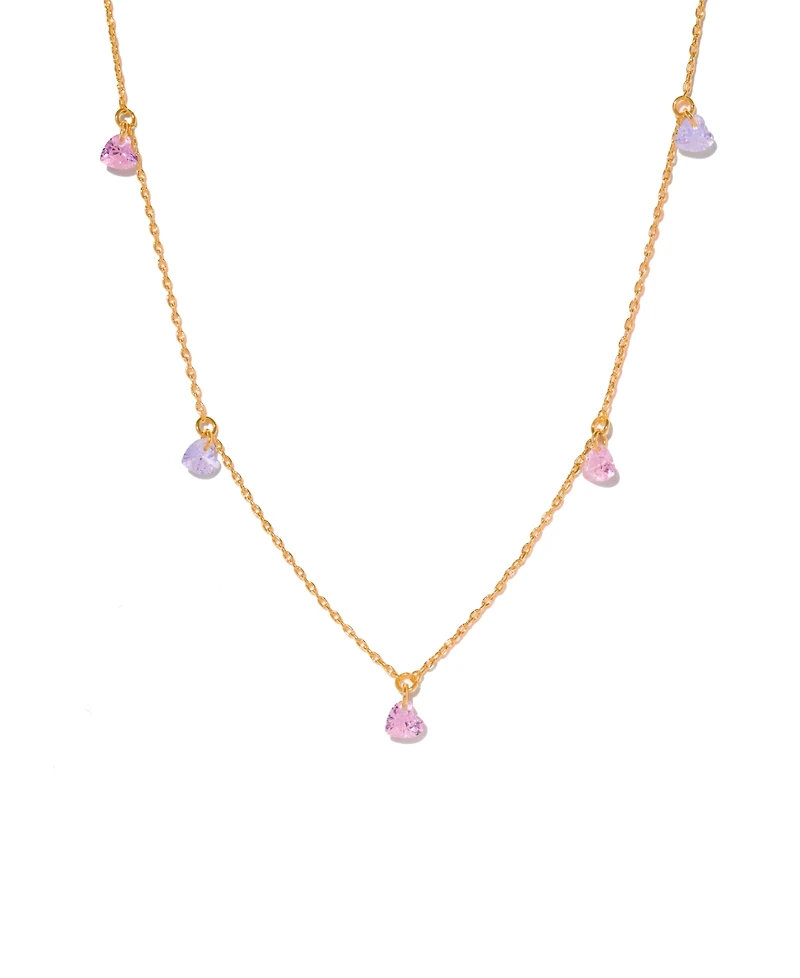 Girls Crew Gold-Plated Crystal Love Notes Necklace