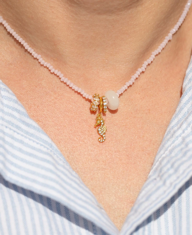 Girls Crew Crystal Seahorse Beaded Necklace