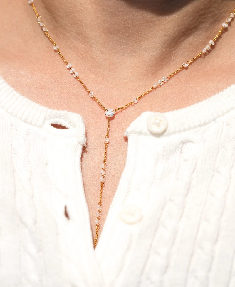 Girls Crew Crystal Dew You Y Drop Necklace