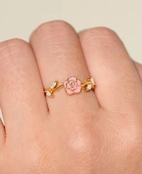 Girls Crew Gold-Plated Crystal Rosebud Ring