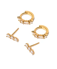 Girls Crew Gold-Plated Crystal Capri Earring Set