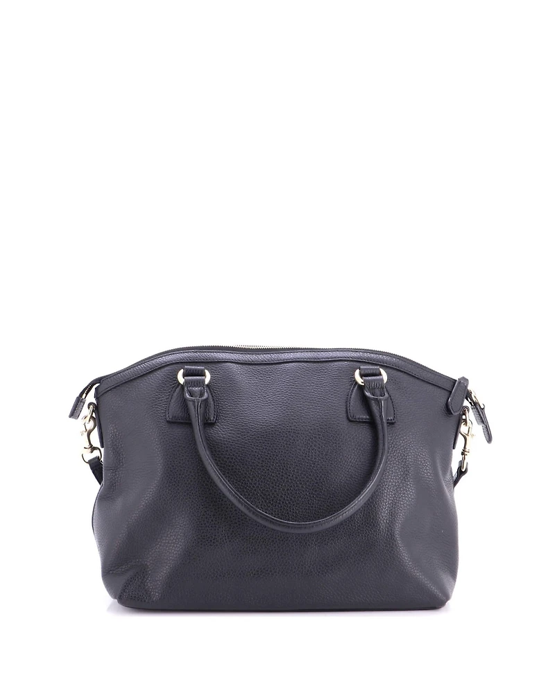 Pre-Owned Gucci Medium Gg Charm Convertible Dome Satchel Leather