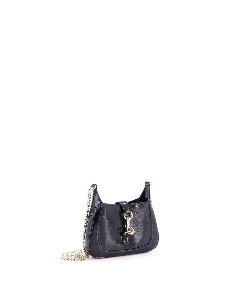 Pre-Owned Gucci Mini Jackie Notte Chain Hobo Patent