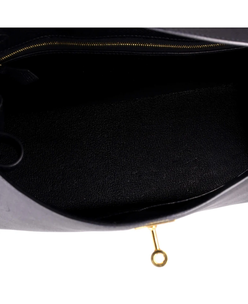 Pre-Owned HERMES Kelly 32 Handbag Black Epsom with Gold Hardware