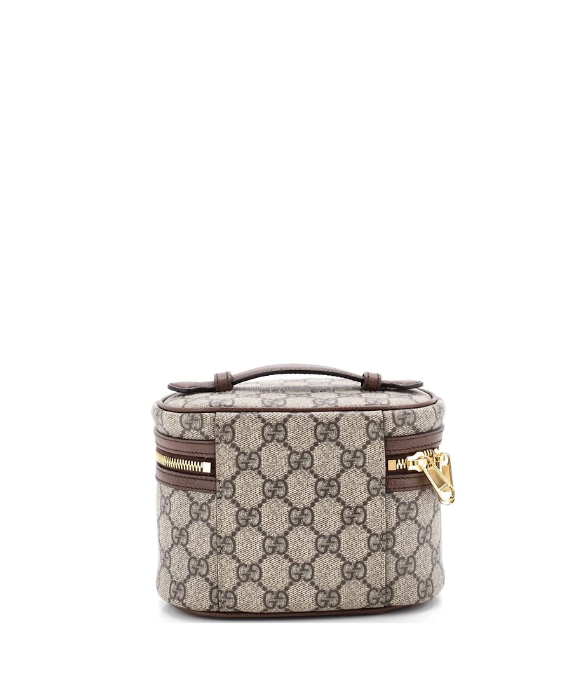 Pre-Owned Gucci Mini Ophidia Top Handle Cosmetic Case Gg Coated Canvas