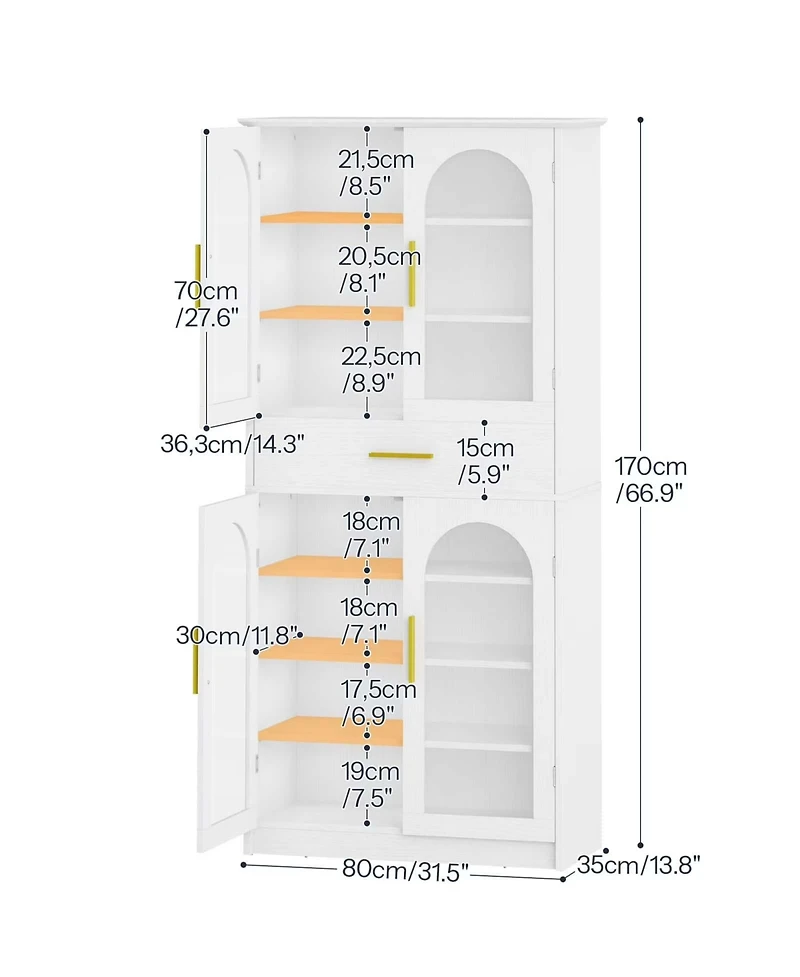 Slickblue Shoe Cabinet with Led Light Strip and Adjustable Storage Shelves