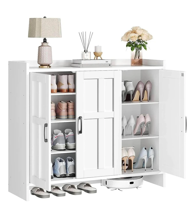 Slickblue 3-Door Wooden Shoe Storage Cabinet 42.1" for Entryway