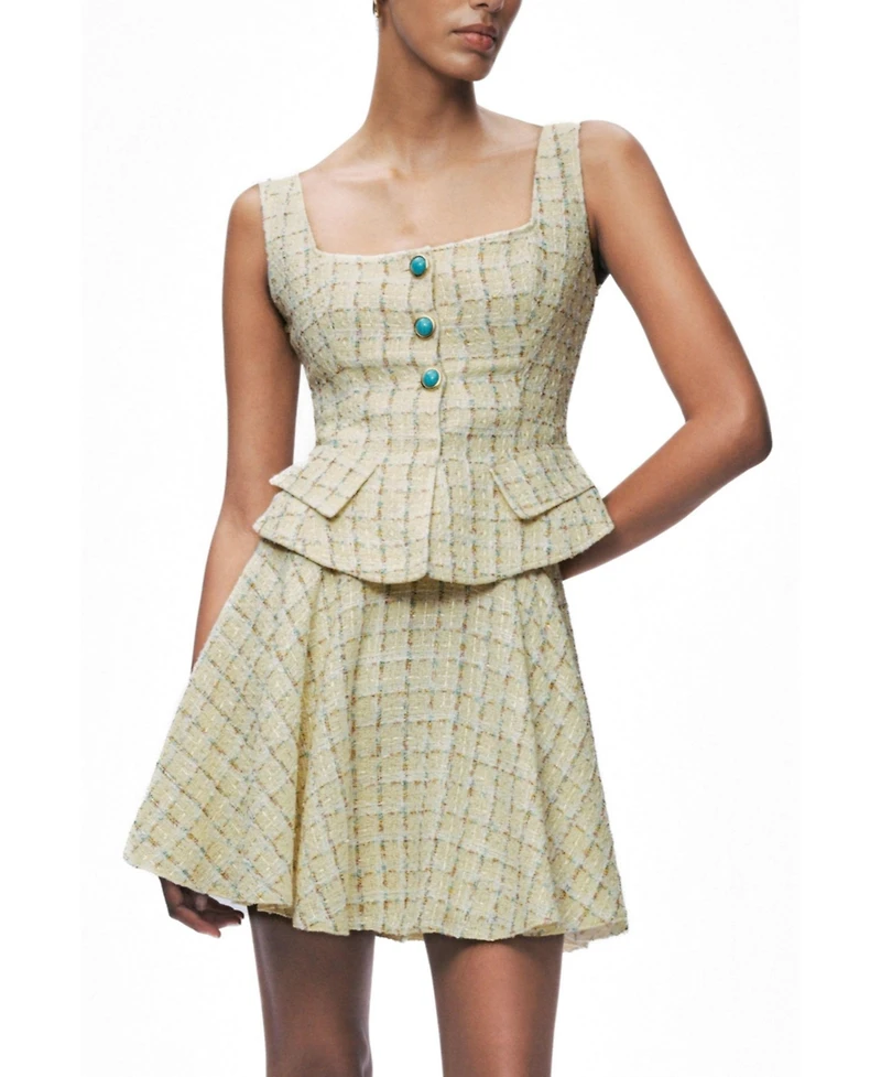 Nocturne Women's Button Accessory Tweed Bustier