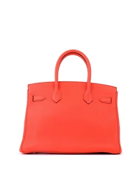 Pre-Owned HERMES Birkin 30 Handbag Orange Togo with Gold Hardware