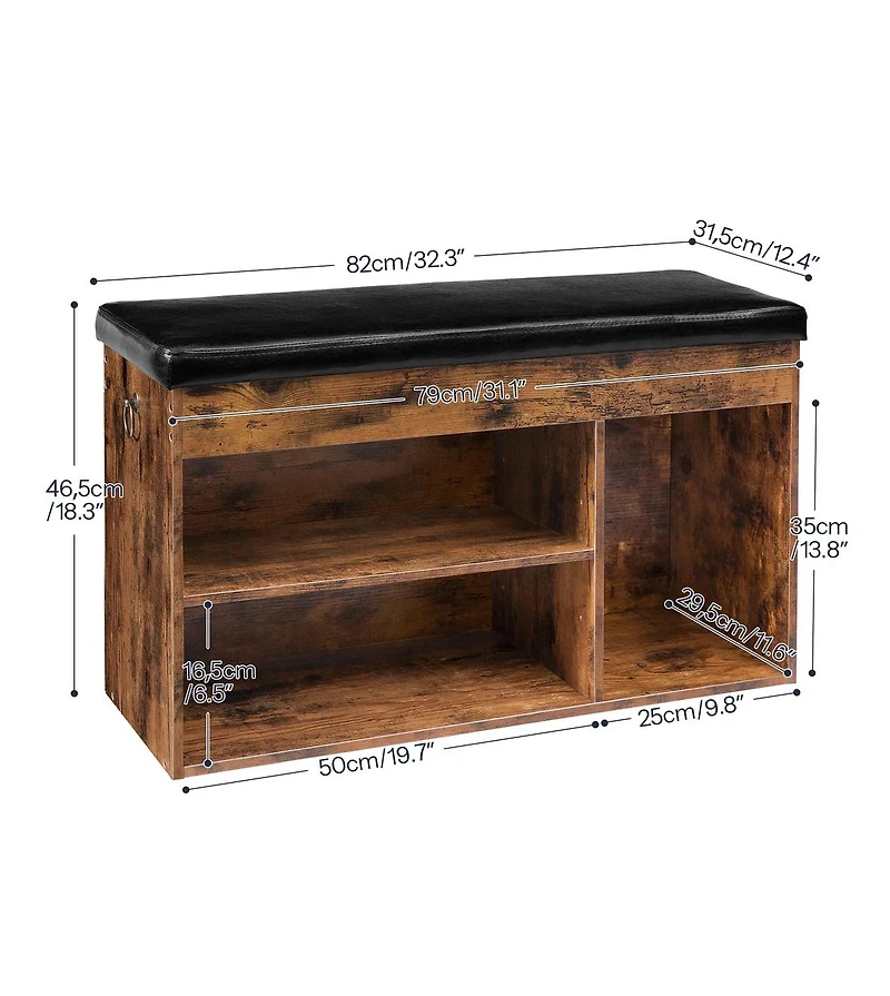 Slickblue Entryway Shoe Storage Bench with Flip-Top and Cushion