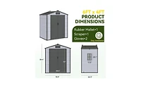 Erommy 6X4 Feet Outdoor Storage Shed, Weather-Resistant Shed With Double Doors and Built-In Floor, Sloped Roof