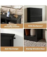 Aheaplus -Cube Bookshelf with Charging Station