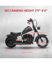 homfan 24V 250W Electric Dirt Bike for Kids, 2-Speed Ride On Motorcycle, Up to 14 Mph, Leather Seat, Rear Brake, For Ages 8-12