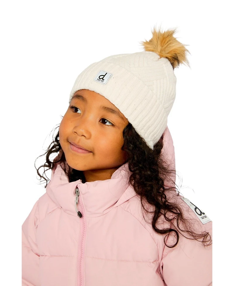 Deux par Deux Kids & Baby Toddler Girl 2-4 Winter Knit Hat with Pompom