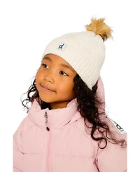 Deux par Deux Kids & Baby Toddler Girl 2-4 Winter Knit Hat with Pompom
