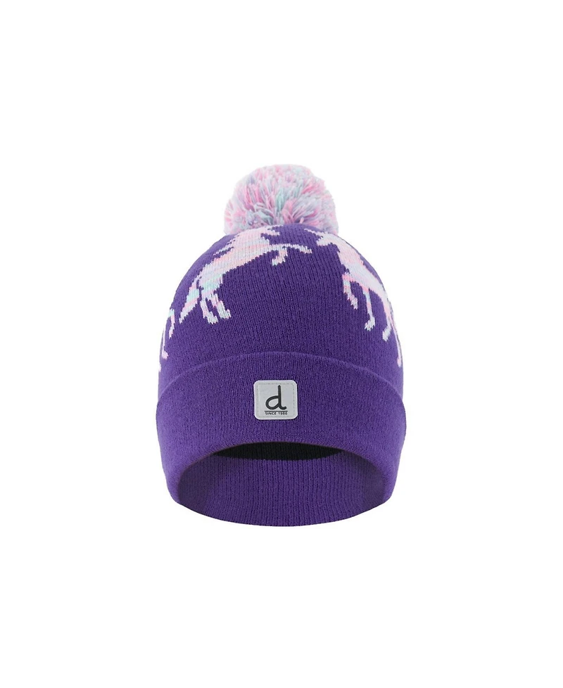 Deux par Deux Toddler Girl 2-4 Winter Knit Hat with Pompom